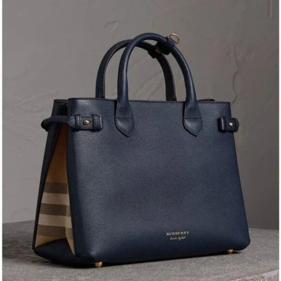 Burberry Medium Banner Bag in Navy